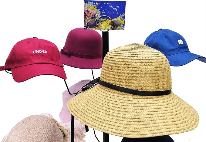 FixtureDisplays® Countertop Hat Rack Headwear Wig Cap Display Tabletop Stand 24x24x37" 3-Tier 12 Hats 10125-NF