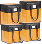 4Pack (110L*2+180L*2) Extra Large Moving Bags Heavy Duty with Wide Comfortable Handles & Strong Zipper, Durable Storage Bags Totes, Reusable Moving Boxes for College Dorm Bedding Space Saving,Yellow