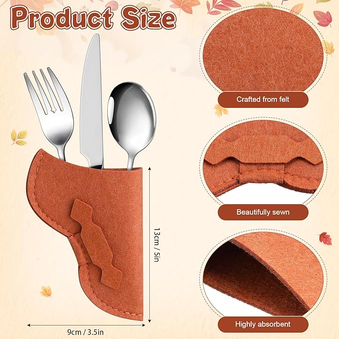 50 Pieces Cowboy Holster Silverware Holders Felt Western Party Tableware Supplies Cutlery Sleeve Knife and Fork Holder Vintage Utensil Holders for Western Rodeo Party Favors