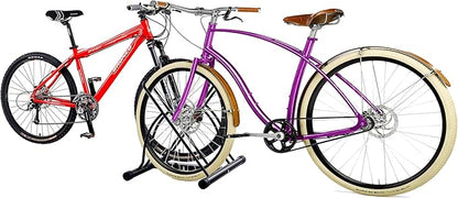 Bike Rack – Dual Bicycle Stand for Mountain, Road, or Kid’s Bikes – Indoor or Outdoor Steel Bicycle Storage – Tire Rack for Truck by RAD Cycle