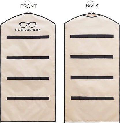 TRIUMPH VISION Hanging Sunglasses Organizers Eyeglasses Holder Stand, 40 Slots Eyeglass Case Eyewear Wall Organizer Multiple Eyeglasses Storage Sunglass Wall Mount Glasses Case Foldable Travel