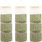 COVRA 3-Pack Wall Hanging Storage Bags – Over-the-Door Organizers with 3 Large Pockets (6.3" × 5.1"), Hanging Closet & Pantry Organizer for Bedroom, Bathroom, Dorm, and More (Green)