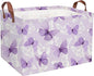 Sanjiaofeng Rectangular Kids Basket Butterfly Storage Bins,Girls Storage Basket with Handles.Clothers,Toys,Books,Kid's Gifts Bins. (Purple Butterfly)