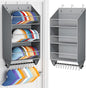 Homsorout Over the Door Hat Rack - 3-Layer Design Hat Organizer Holds 30-36 Hats with 10 Hooks, Ideal Hat Rack for Door, Over the Door Organizer for Closet, Apartment, Bedroom, Dorm, 1 Pack, Grey