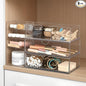 Kathfly 6 Pcs Medicine Cabinet Organizer Acrylic Stackable Clear Makeup Organizer with 2 Drawer 1 Storage Box 2 U Movable Partition and 1 Vertical Layered Storage Rack for Bathroom Cabinet Wall Vanity