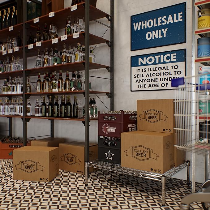 24" Deep x 30" Wide x 8" Height Wire Shelving Kit | 1-Tier | NSF Commercial Storage Rack Unit