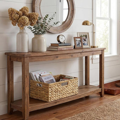 GRANNY SAYS Wicker Storage Baskets for Shelves, Extra Large Water Hyacinth Wicker Basket, Woven Baskets for Storage, Rectangular Shelf Baskets with Handles for Pantry Shelves,1-Pack