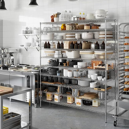21" Deep x 72" Wide x 86" Height Wire Shelving Kit | 10-Tier | NSF Commercial Storage Rack Unit