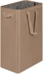 efluky Slim Laundry Basket, Narrow Laundry Hamper with Handles, Collapsible Dirty Clothes Hamper, Tall Laundry Bin for Laundry Room, Dorm and Bedroom, 19.8 Gallon (75L) Flax Brown