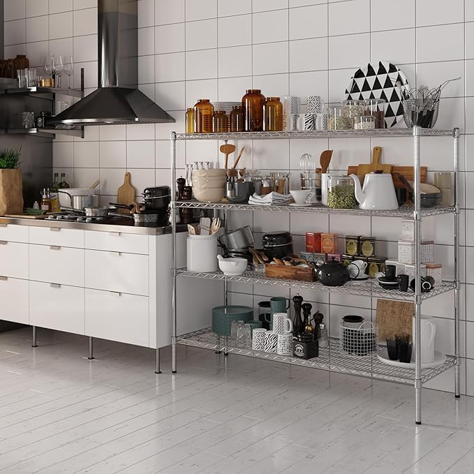 21" Deep x 60" Wide x 54" Height Wire Shelving Kit | 4-Tier | NSF Commercial Storage Rack Unit