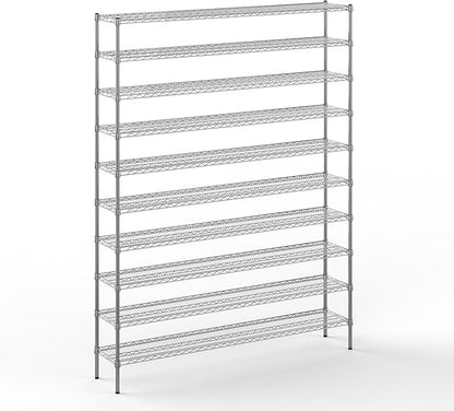 14" Deep x 72" Wide x 96" Height Wire Shelving Kit | 10-Tier | NSF Commercial Storage Rack Unit