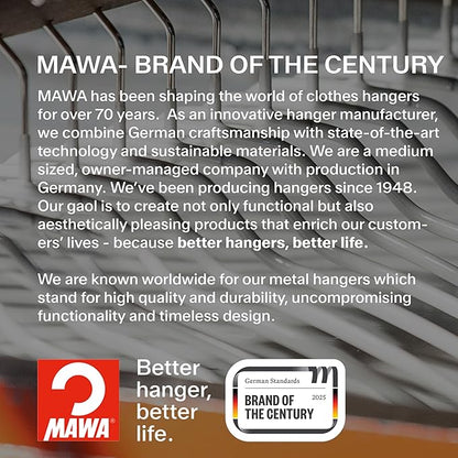 Mawa Clothing Hangers, Steel Hanger with Non-Slip Coating, for Shirts, Dresses, Camisoles, T-Shirts, 360-degree Rotatable Hook