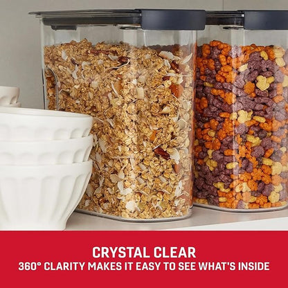 BEN & JANE Made in the USA Brilliance 18-Cup Cereal Pantry Storage, BPA Free Plastic, Stain and Odor Resistant - 2 Pack