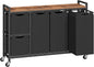 HOOBRO Laundry Sorter with 5 Sections, 45.5 Gal. (170 L) Laundry Hamper with Wheels and Shelf, Large Capacity, Laundry Basket with Removable Bags, 44.1"L x 11.8"W x 31.5"H, Rustic Brown, BF26XY01