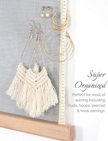 Heesch Earring Organizer Holder Display Wall Mount Hanging Jewelry Stud Earrings Necklaces Holder for Women Girls Hair Clips Hanger
