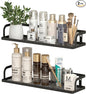 PUSDON 2-Pack 16.5" Extra Long Slim Hollowout Shower Caddy, Wall Mount Spice Rack & Bathroom Organizer, Mesh Bottom Cabinet Door Shelf Holds 50LBS - Matte Black, Hollowout
