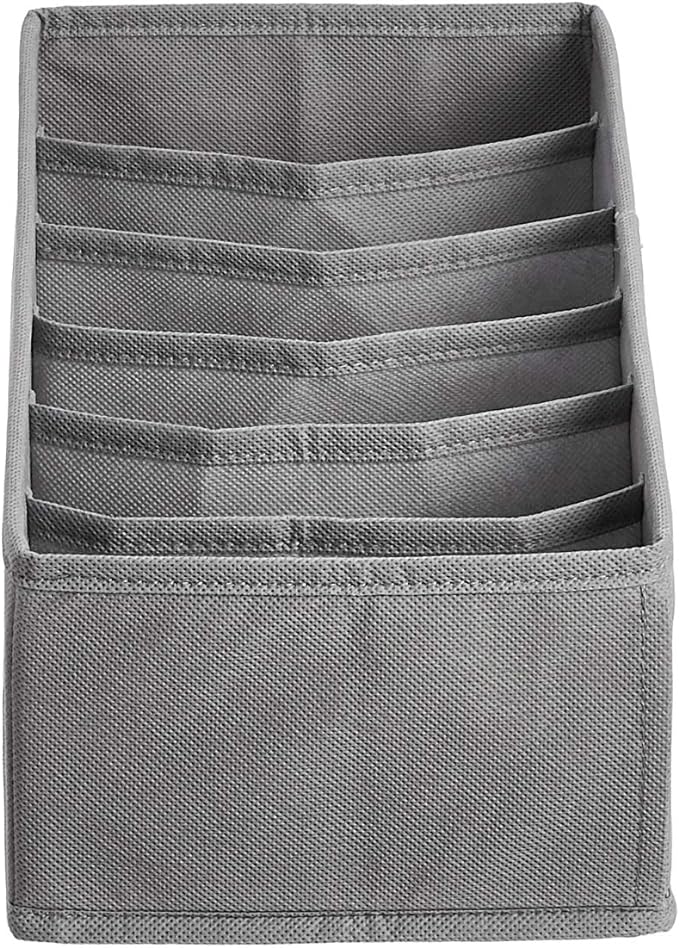 Amazon Basics Underwear Drawer Organizer Dividers for Closet Organization and Storage, Fits Perfectly in Dresser, 2-Pack, Gray | Pack of 2