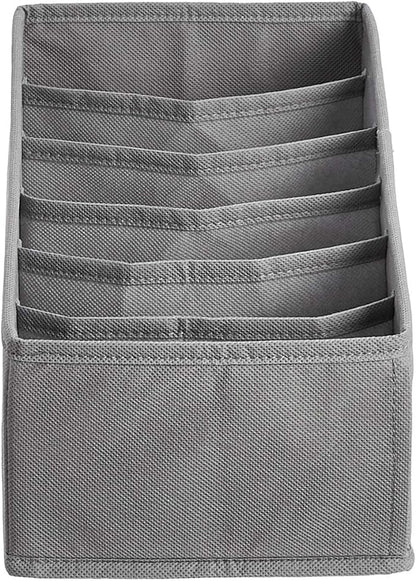 Amazon Basics Underwear Drawer Organizer Dividers for Closet Organization and Storage, Fits Perfectly in Dresser, 2-Pack, Gray | Pack of 2