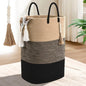 Woven Laundry Basket for Clothes, 50 L Large Rectangle Laundry Hampers with Beads Tassel, Nursery Storage Basket for Toys, Tall Dirty Clothes Hamper for Bedroom Aesthetic, Laundry Room Organization