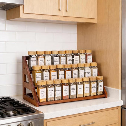 Bamboo 3 Tier Spice racks, Kitchen Seasoning Spices Rack, Spice Organizer, Suitable for Spice Organizers Such as Sitchen Countertops, Stoves, Sorage Rooms (XXL)