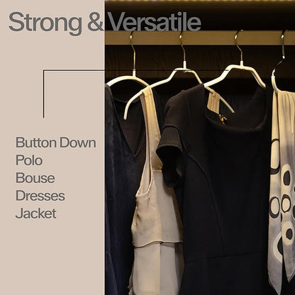 Mawa Clothing Hangers, Steel Hanger with Non-Slip Coating, for Shirts, Dresses, Camisoles, T-Shirts, 360-degree Rotatable Hook