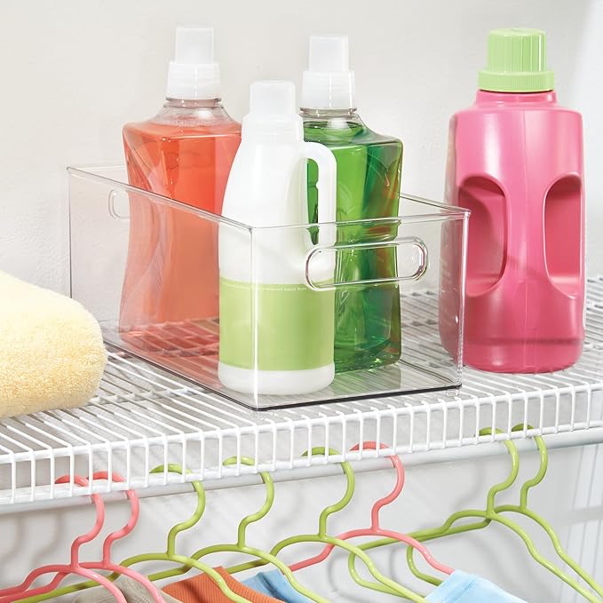 iDesign Stackable Fridge Bin - Kitchen Storage Bin for Pantry, Cabinets, or Fridge, Set of 2, Clear