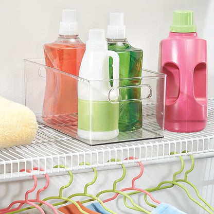 iDesign Stackable Fridge Bin - Kitchen Storage Bin for Pantry, Cabinets, or Fridge, Set of 2, Clear