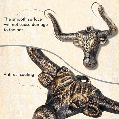 Cowboy Hat Rack for Wall,3 Pack Modern Metal Cast Iron Cowboy Hat Holder Cowgirl Hat Hanger Western Wall Decor Hat Hooks