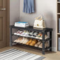3 Tier Bamboo Shoe Racks,Narrow Vertical Shoes Rack,Freestanding Shoe Organizer Shelf,Shoe Rack Storage Organizer,with Shelves,for Closet, Entryway, Front Door Entrance, Bedroom, Hallway (Black)
