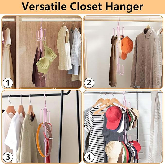NANATI Hat Hangers for Closet, Stainless Steel Hat Organizer, Hat Racks for Baseball Caps, Cap Organizer for Baseball Caps, 1 Pack, Pink
