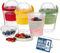 Crystalia 4 Pack 20 oz On The Go Yogurt Parfait Cups with Lids & Spoons, BPA FREE Reusable Yogurt Containers, Take and Go Yogurt Cup with Topping Cereal or Oatmeal Container, Colorful Set