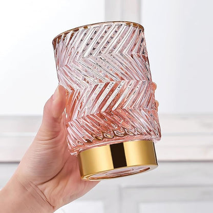 Makeup Brush Holder Organizer,Toothbrush Holders,Desk Pen Pencil Holder,Multifunctional Vintage Glass Brush Cup（A40-10-US）