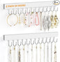 Jewelry Organizer Wall Mounted 2 Pack, Wooden Necklace Holder Wall Hanger with 24 Hooks for Hanging Necklaces and Jewelry Storage, White