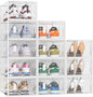 SIMPDIY Shoe Storage, 12 Pack Shoe Organizer for Closet, Shoe Boxes Clear Plastic Stackable Shoe Containers with Lids for Size 10