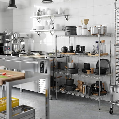 21" Deep x 42" Wide x 54" Height Wire Shelving Kit | 4-Tier | NSF Commercial Storage Rack Unit