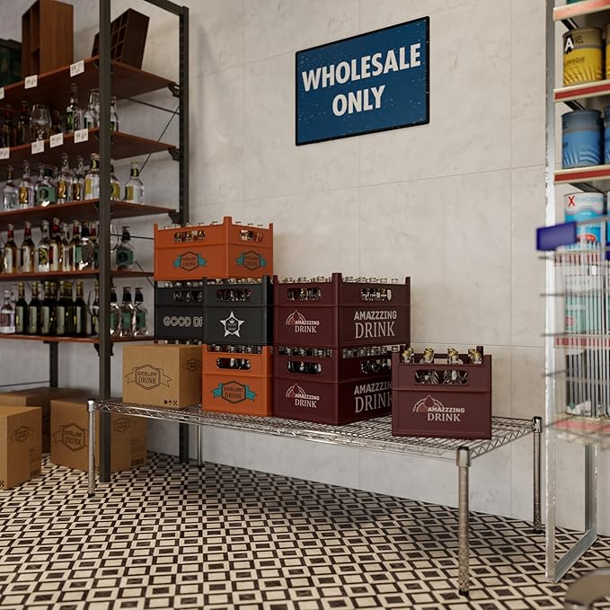 24" Deep x 60" Wide x 14" Height Wire Shelving Kit | 1-Tier | NSF Commercial Storage Rack Unit