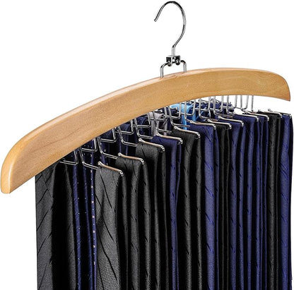 Tie Hanger 2 PCS 24 Hooks Tie Racks for Men Closet, Tie Rack with Upgraded 360°Rotating,Tie Hangers for Men,Tank Top Hanger,Neck Tie Organizer,Belts Scarves Accessories for Bras,Tank Tops