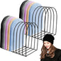 2 Pcs Beanie Holder Organizer, Knitted Hat Storage Rack Display Stand Metal Cap Holder for Winter Swimming Hat Display Home Entryway Tabletop Bedroom Closet Dresser Room Office (Black, 2 Pcs)