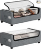 Under Bed Storage, Tall Size Under Bed Storage With Wheels, Under bed Shoe Storage, Metal Frame, 90L Capacity, Storage Drawers for Bedroom