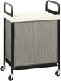 STORAGE MANIAC Rolling Laundry Hamper with Wheels 1-Section Laundry Sorter Rolling Laundrys Basket on Wheels with Removable Bag Clothes Hamper Laundrys Organizer Cart Bathroom Bedroom 90L Beige