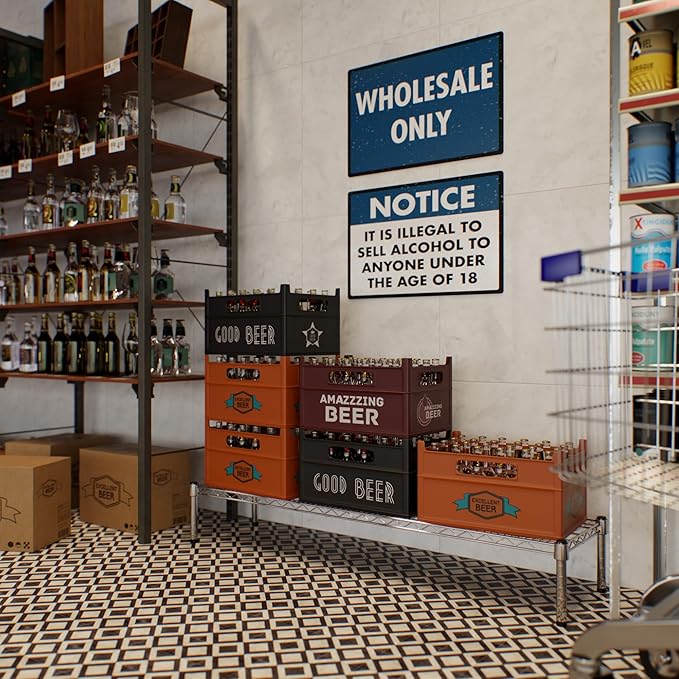 14" Deep x 54" Wide x 8" Height 1-Tier Wire Shelving Kit | NSF Commercial Storage Rack Unit