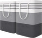 WOWBOX 2 Pack Laundry Baskets, Laundry Hampers, Freestanding Dirty Clothes Hampers with Reinforced Handles & Cross Stitch & Waterproof Coating, for Laundry Bedroom Bathroom Dorm,75L Grey