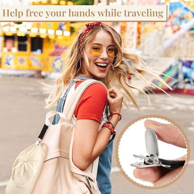 7 PCS Hat Clip for Travel on Bag，Elastic Travel Caps Carrier, Hat Hook, Hat Holder for Travel, Hats Brim Hanging Hook Traveling Accessories，Suitable for Backpacks and Luggage，Multicolor