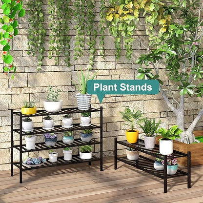 viewcare Black Shoe Rack, 2-Tier Long Shoe Rack for Entryway, Bamboo Wood Shoe Shelf for Closet & Hallway, Long 33IN | Beautiful | Functional | Sturdy | Durable