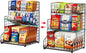 X-cosrack 3-Tier Snack Organizer Rack Bins with Adjustable Tilting Design for Pantry Storage,Metal Wire Snack Holder for Kitchen Bathroom Cabinets Countertops