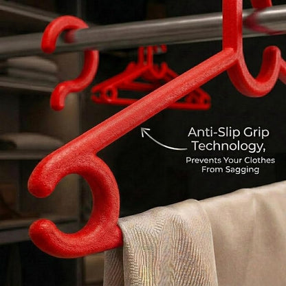 Sturdy Polypropylene Hanger, Pack of 6, Red