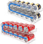 2 Pack Rolling Soda Can Dispenser for Refrigerator Soda Can Organizer for Beer Soda Refrigerator Pop Can Organizer for Fridge 12 Standard Size 11.15oz, 12oz, 330ML, 355ML Cans Holder Storage