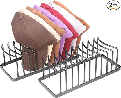 Hat Organizer for Baseball Caps - Space Saving Hat Stand Hold 20 Caps - Premium Metal Hat Rack for Baseball Caps Display & Organizer Neat and Orderly for Closet