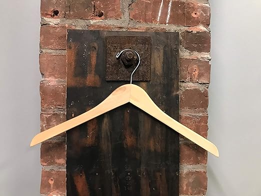 NAHANCO 17” Flat Wooden Shirt Hanger, No Notches, Natural Gloss (Pack of 20)