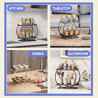 PARBEE Mens Cologne Organizer, 2-Tier Perfume Display Stand Metal Cologne Organizer Display Shelf, Sturdy Makeup Skincare Cosmetic Storage Shelf for Bathroom Countertop